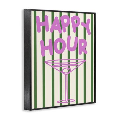 «Happy Hour on Stripes», estampe numérique encadrée, design par House Of Lulu