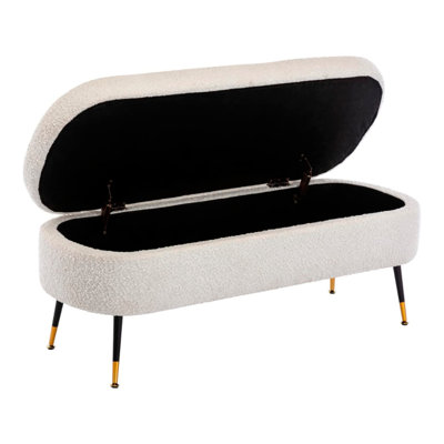 Bench With Soft Faux Fur Upholstery
