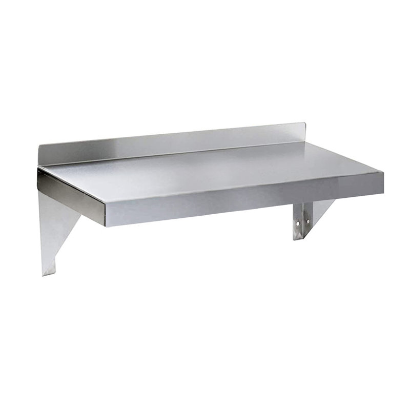 Small Stainless Steel Wall Shelf, 5" H x 16" W x 6" D