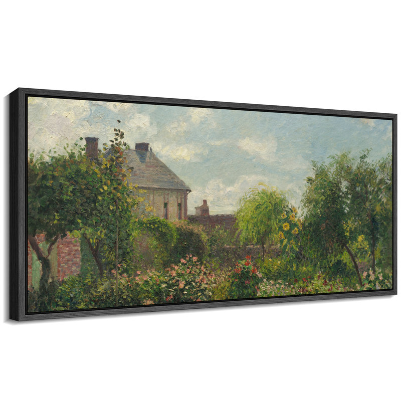 Rustic Countryside " Garden View Blooming Flowers Vintage Inspired Stripes Antique Retro Extra Large Wall Decor ", Black