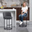 Ensemble de 2 tabourets de bar à hauteur de comptoir, tabourets d'appoint rembourrés en tissu de lin moderne avec dossier pour îlot de cuisine | Idée de cadeau