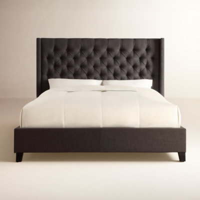 Kaster Linen Upholstered Wingback Bed