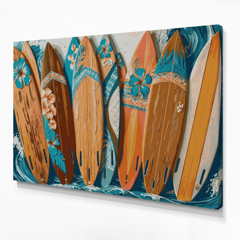 Toile hawaïenne, art mural sur toile brune, H 12 po x l 18 po