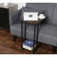 Table-plateau en forme de C Edgecliff - Bureau robuste pour ordinateur portable, nourriture et lecture-635109027