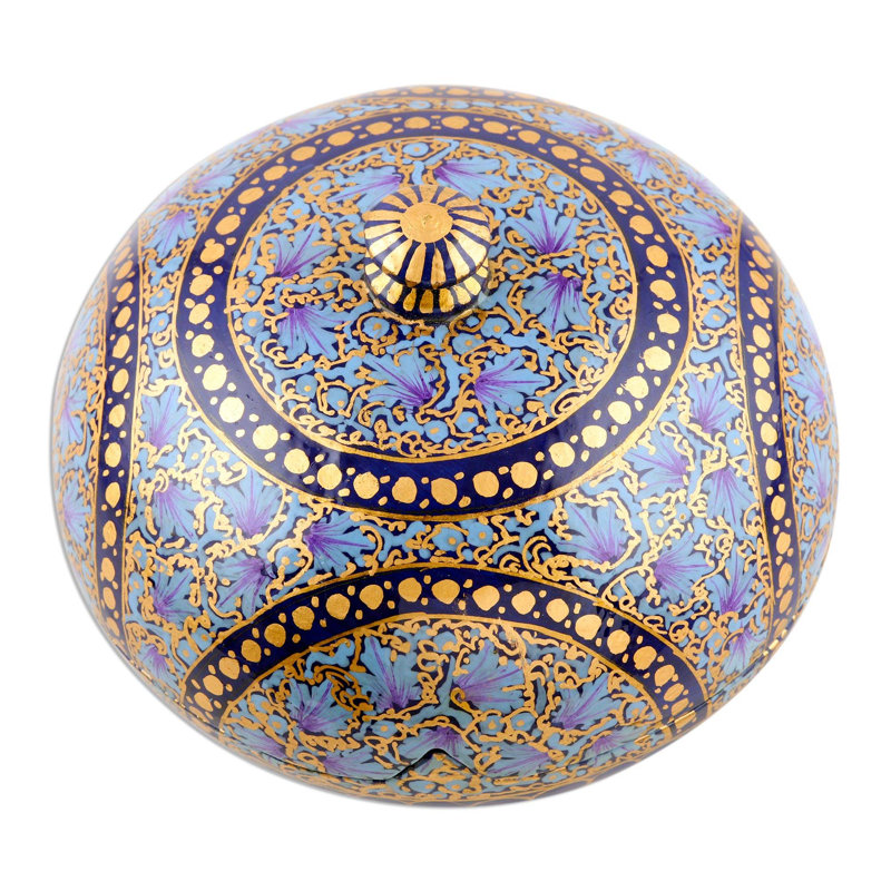 Boîte décorative indigo Kashmir
