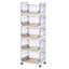 Chariot de rangement roulant à 5 niveaux avec bacs pliables amovibles, tour de rangement modulaire en plastique avec roues verrouillables pour la salle de bain, la salle de lavage, la chambre à coucher, la cuisine, le placard et le bureau-742595716