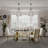 78 Inch Rectangular Faux Marble Dining Table With Polished Geometric Base-1495509677