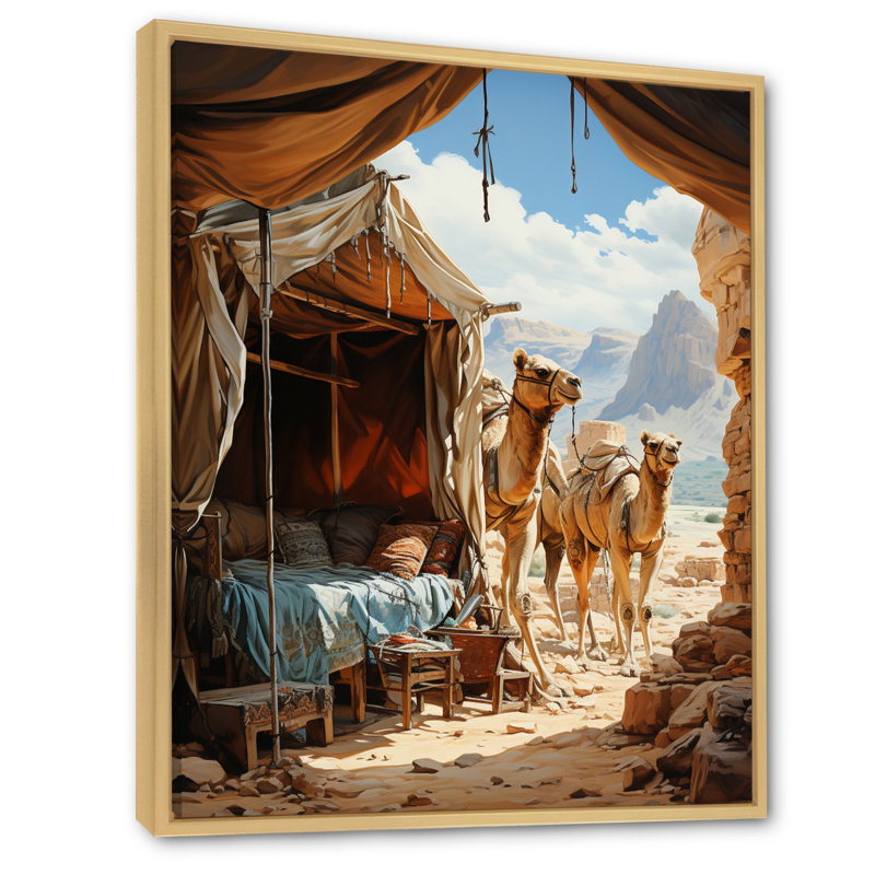 «Asian Art Silk Road», art mural asiatique sur toile, H 32 po x l 16 po x P 1 po, Toile naturelle avec cadre flottant