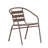 Amlie 31.5" Round Glass Metal Table with 4 Metal Aluminum Slat Stack Chairs-1277366497