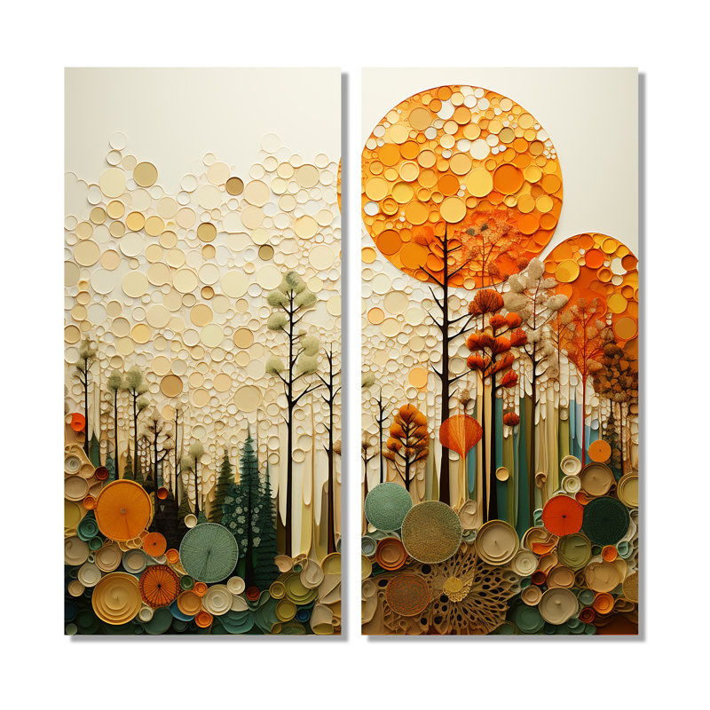 «Hardedge Art Earthy Euphony VII», ensemble de 2 peintures murales abstraites, H 20 po x l 24 po, Toile tendue