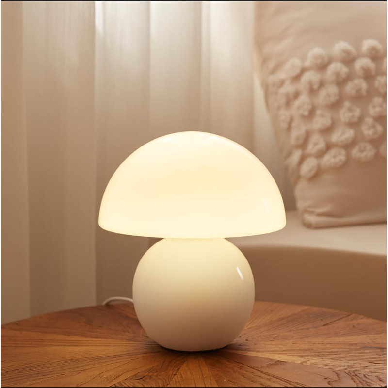 Lampe de table blanche avec champignon Mid-Century