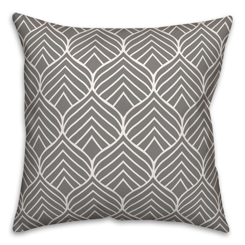 Abstract Outdoor Throw Pillow, Gray, 20" x 20"