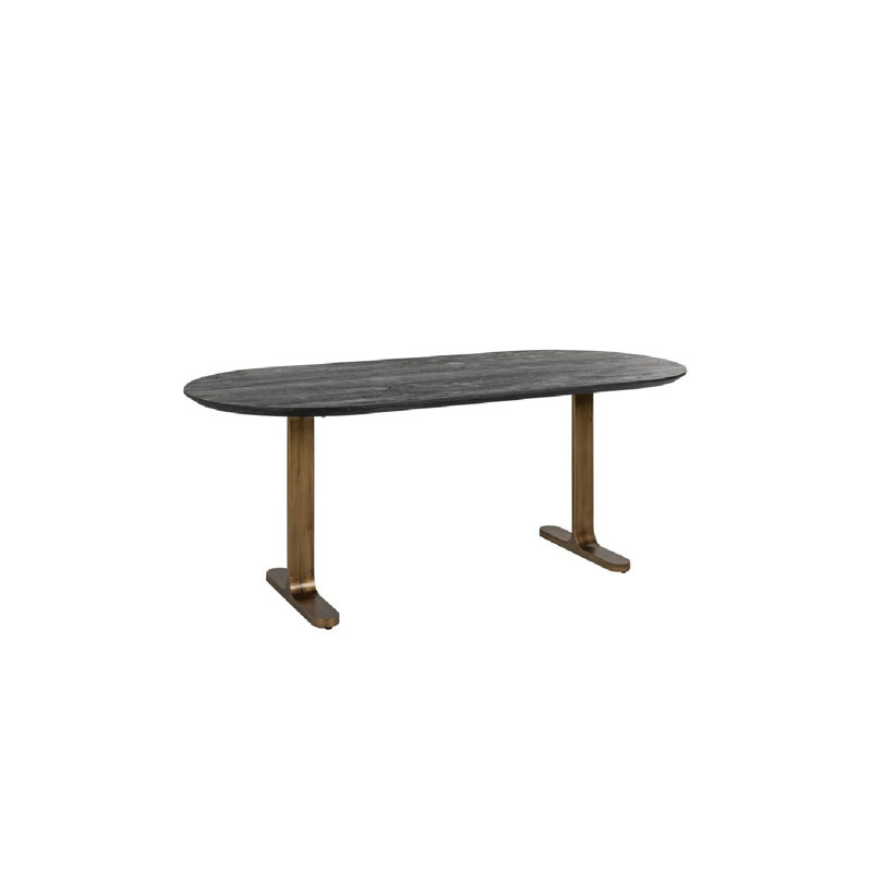 Revelin Oval Solid Wood Dining Table, 30" H x 79" L x 35" W