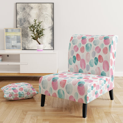  Fauteuil de chambre à motif géométrique - formes esthétiques rose