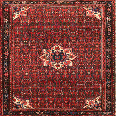 Tapis à motif oriental rouge / noir