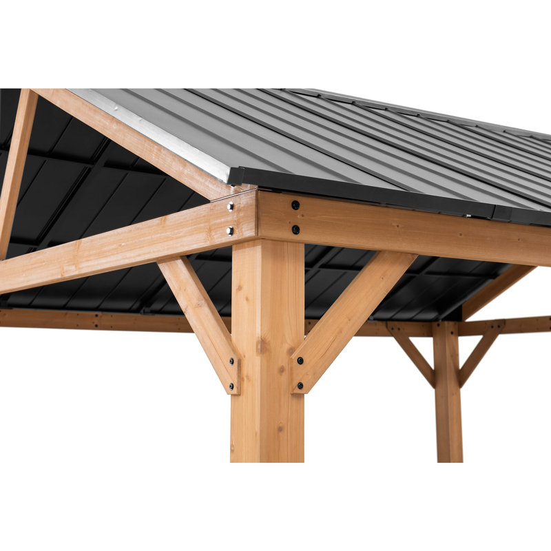 Cedar wood gazebo REBRA - 404cm x 465cm, anthracite