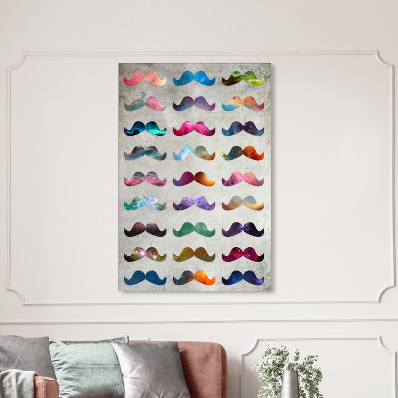 «Mustache Madness», reproduction sur toile tendue, H 54 po x l 36 po