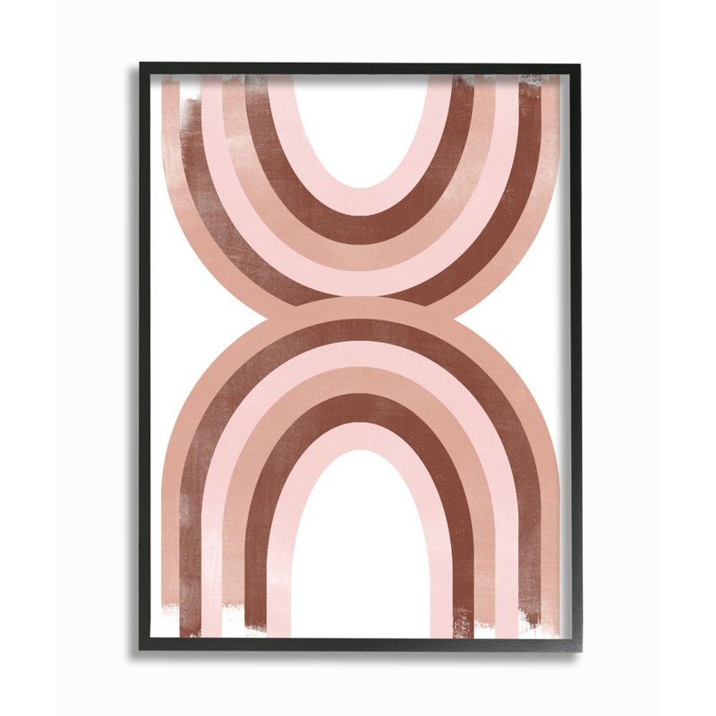 «Rainbow Retro Color Curves» par June Erica Vess - impression d'art graphique, Giclée encadrée noir minuit