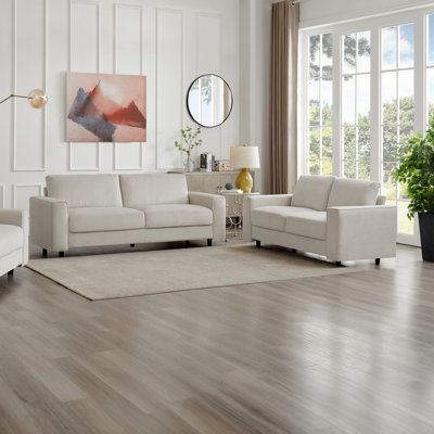 Ensemble de canapé modulaire en velours côtelé moderne de style minimaliste, beige