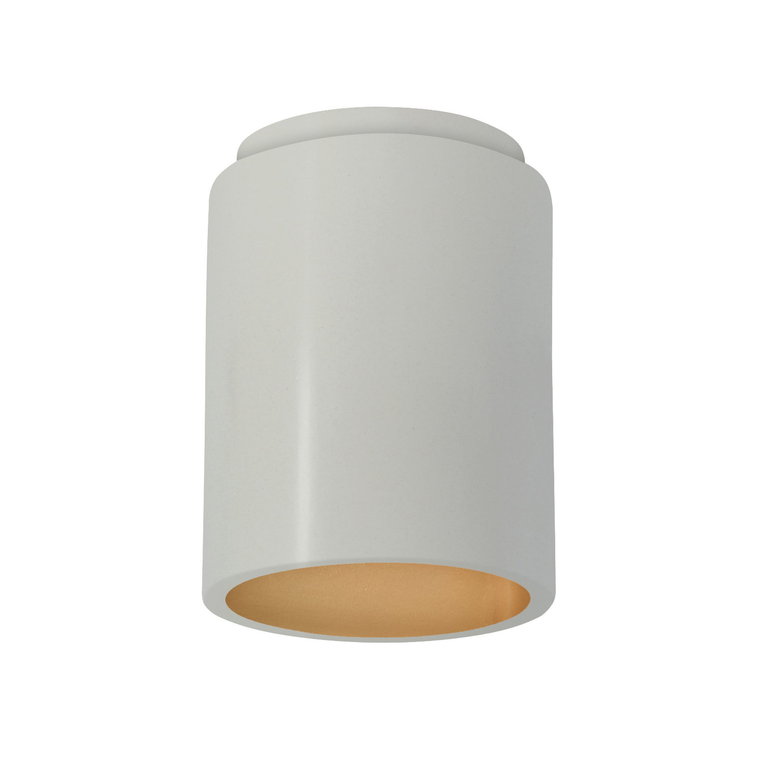 Sumatra Single Light Ceramic Flush Mount, Matte White/Champagne Gold, LED (Integrated)