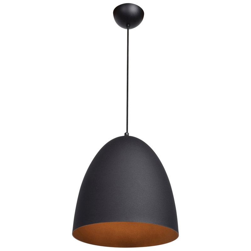 Utopia 1 - Light Single Pendant, Matte Black Outer/Matte Gold Inner, Yes
