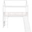 Twin Loft Bed With Slide, Safe And Stable. Modern Bedroom Feature Slide Timeless. Frame For Long Use-487231059