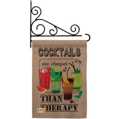 Cocktails Are Cheaper - Impressions Decorative 2-Sided Polyester 19 x 13 in. Flag Set