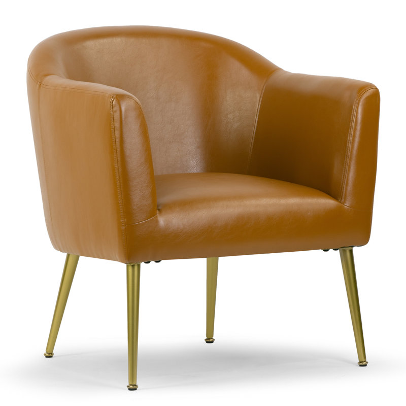Gohil Faux Leather Armchair, Cappuccino Faux Leather