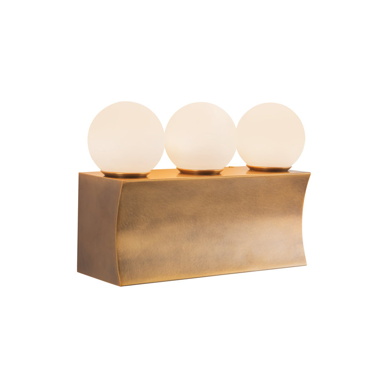 Sinclair 12-in Black dimmable LED Bathroom Vanity Light, Antique Brass, 12-in