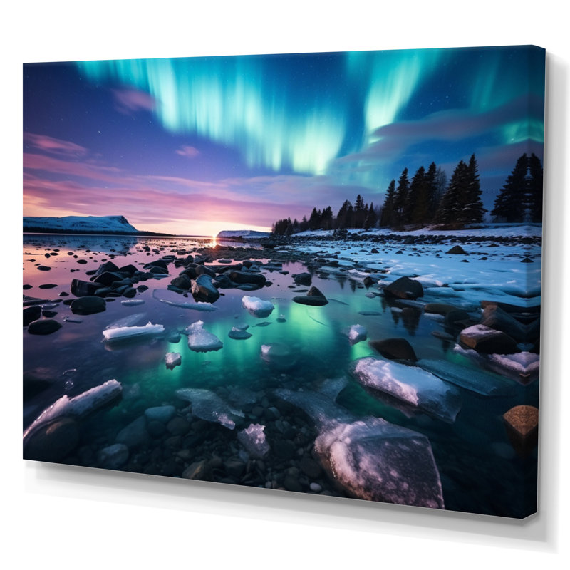 Samana Canada, lumière polaire I sur toile, Toile tendue, H 34 po x l 44 po x P 1,5 po