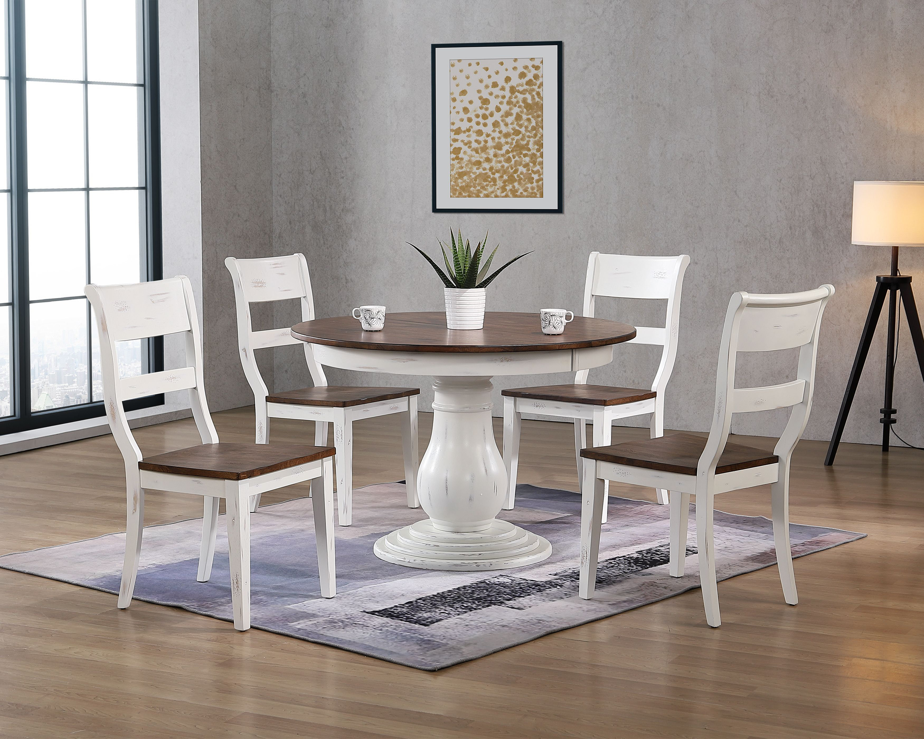 Rosalind Wheeler 5 - Piece Extendable Rubberwood Solid Wood Dining Set ...