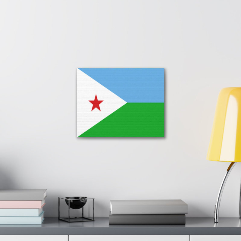 "Drapeau du pays djiboutien" sur toile, H 24 po x l 30 po
