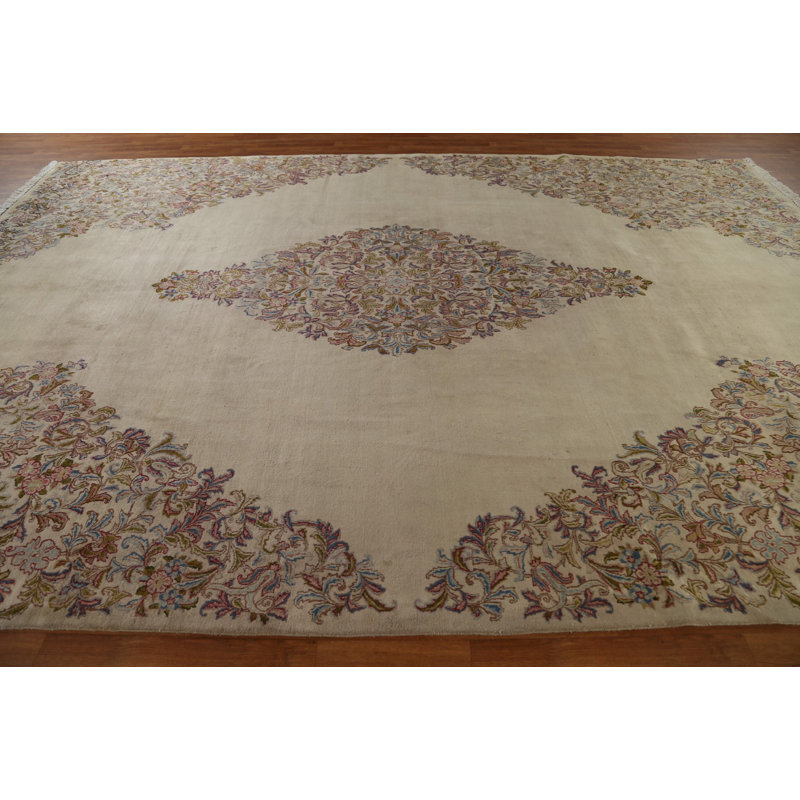 Sabeeh One-of-a-Kind Rectangle 9'5" X 14'1" 1920s Wool Area Rug in Beige