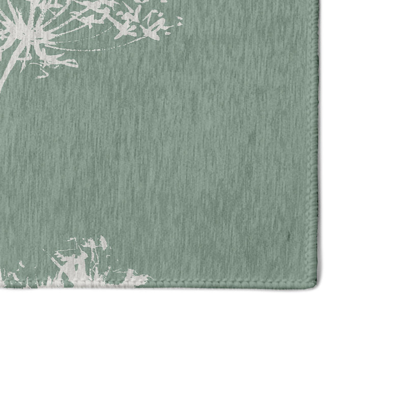 Alvordton Chenille Floral Indoor Rug, Round 5'