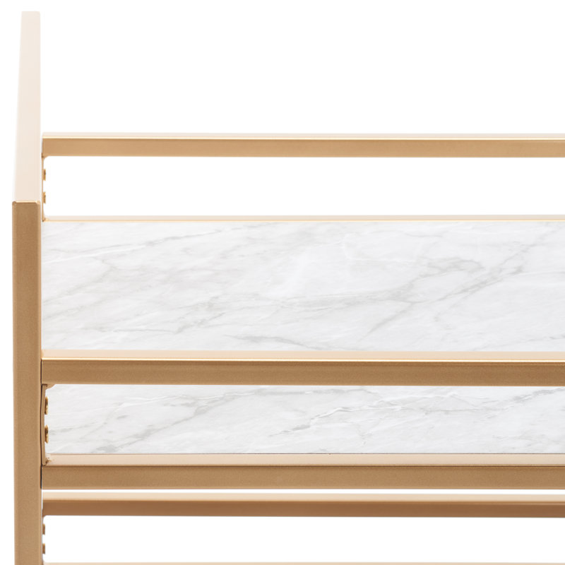 Rukie Metal Bar Cart, Gold