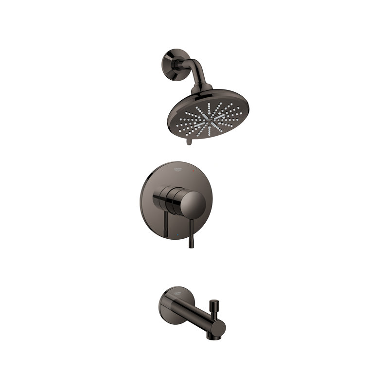 Essence Tub & Shower Faucet with Rough-in Valve, Hard Graphite