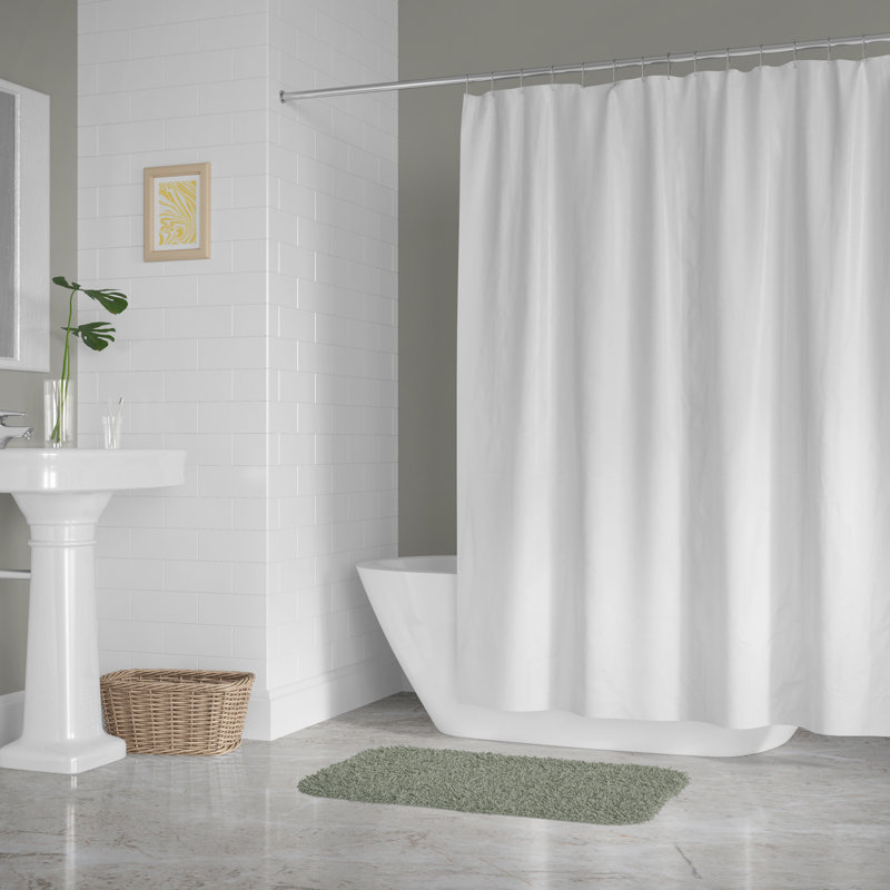 Vinyl Shower Curtain, White