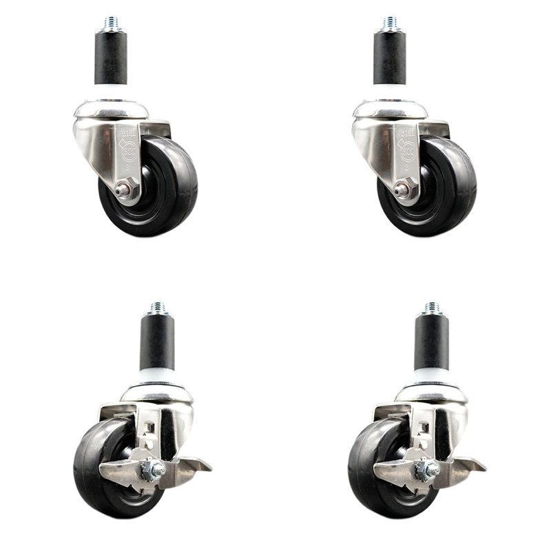 Ensemble de roulettes extensibles en caoutchouc souple