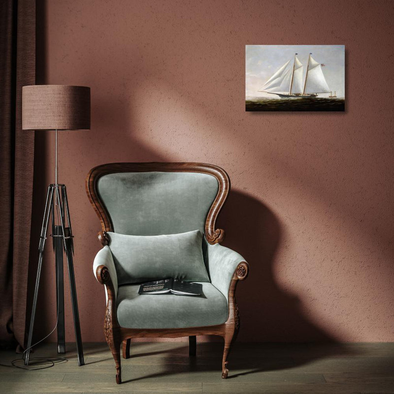 «The Yacht America» par Charles S. Raleigh - Art mural sur toile tendue avec châssis, H 24 po x l 17 po