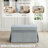 Upholstered Blue Striped Skirted Rectangular Storage Ottoman with Lift-Top (Set of 2)-413304206