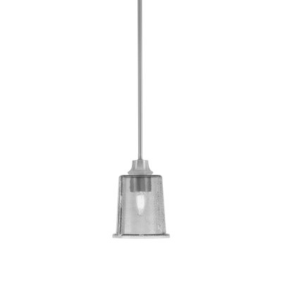 Shiloh Hung Pendant Shown In Graphite Finish With 5.25" W x 5.5" H Smoke Bubble Glass Shade