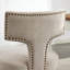 Ensemble de chaises de salle à manger de style Mid-Century moderne, ensemble de 2 chaises d'appoint rembourrées en tissu de lin ferme avec dossier en cuivre, chaises de cuisine avec structure en bois franc-1790394916