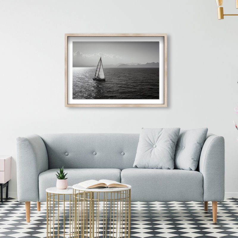 Edge Of Silence Print by Oliver Gal, 37.5"H x 55.5"W, Natural Oak Shadowbox