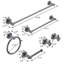 Ensemble d'accessoires de salle de bain mural en aluminium Topcraft (6 pièces)-119431969