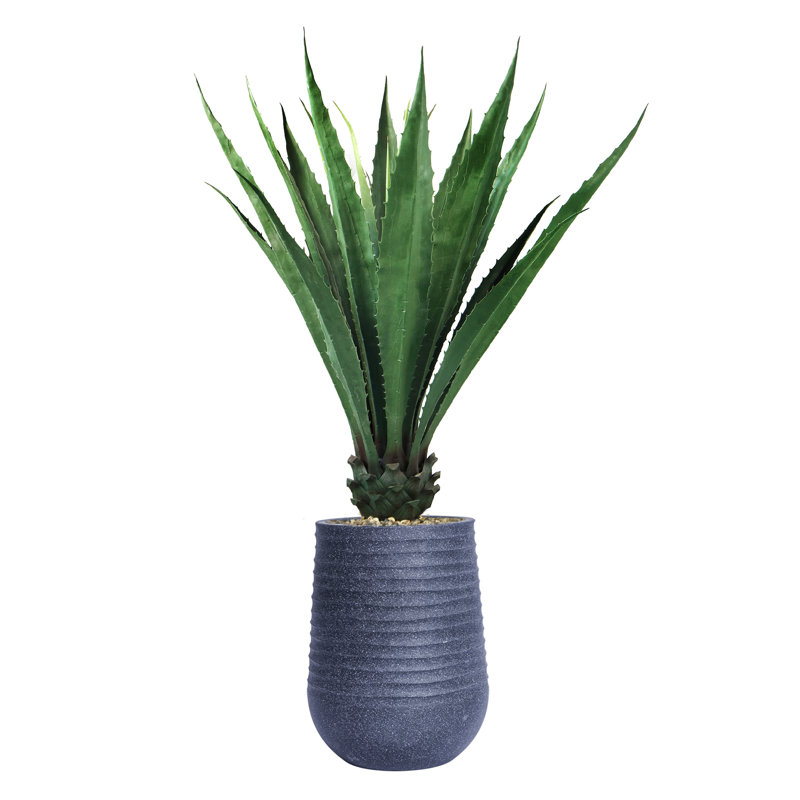 Agave artificiel 60,08 "en pot, Noir