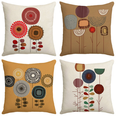 Floral Linen Outdoor Reversible Pillow Cover