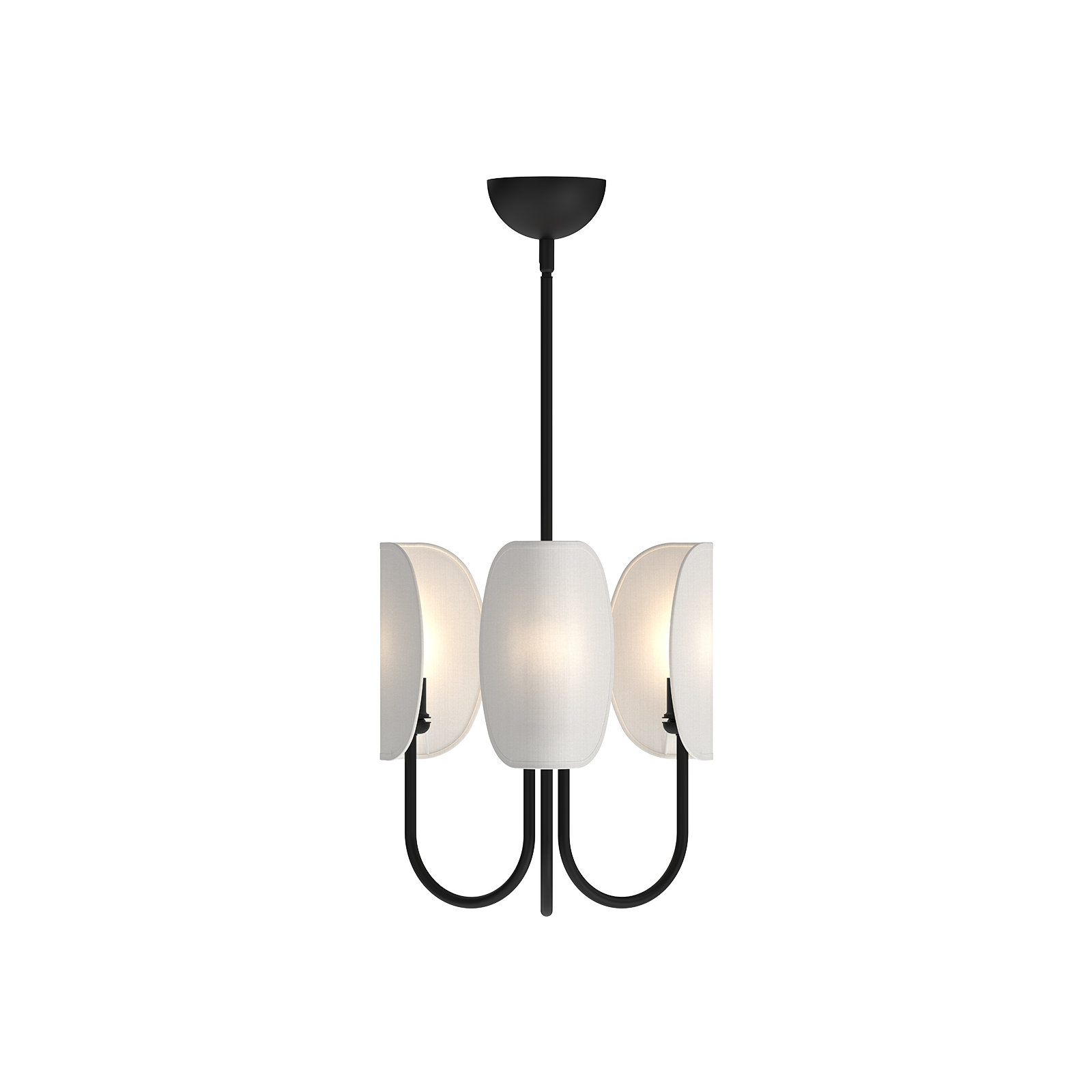 Calline 3 - Light Chandelier, Matte Black/White