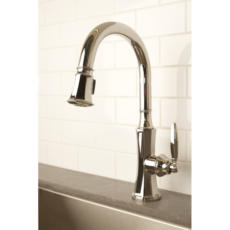 Metropole Single Handle Pull Down Kitchen Faucet, French Gold (PVD)