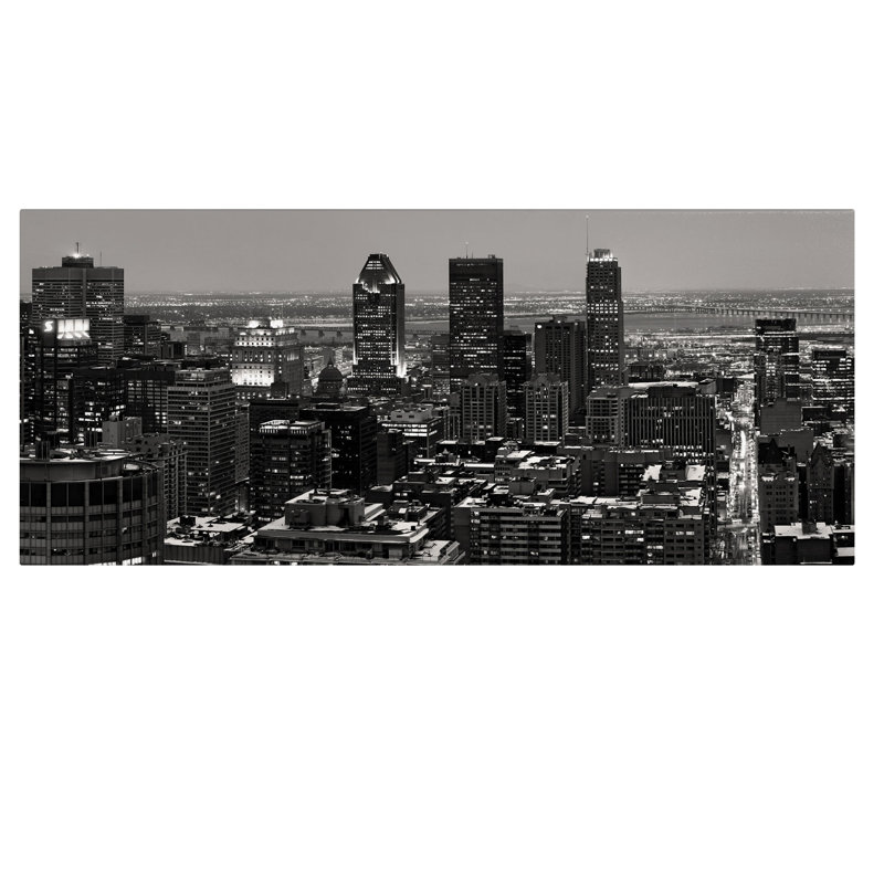 « montréal city » par pierre leclerc,, reproduction de photo sur toile, H 16 po x l 32 po x p 2 po