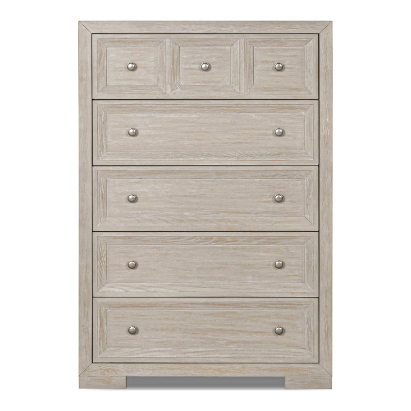 Ensemble de chambre à coucher 6 pièces Schell, Beige, Très grand, 6 Pcs: Bed, 2 Nightstands,Dressers,Chest, Mirror